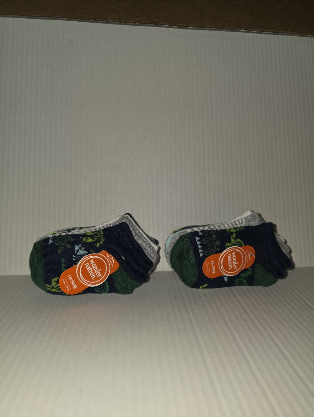 NWT (2) Pack (6 Each) Of Wonder Nation Crew Sock Pack Size: 18 - 36 Months